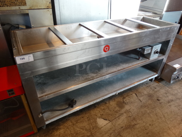 NICE! Stainless Steel Commercial Electric Powered Steam Table w/ 2 Undershelves. 72x23x36