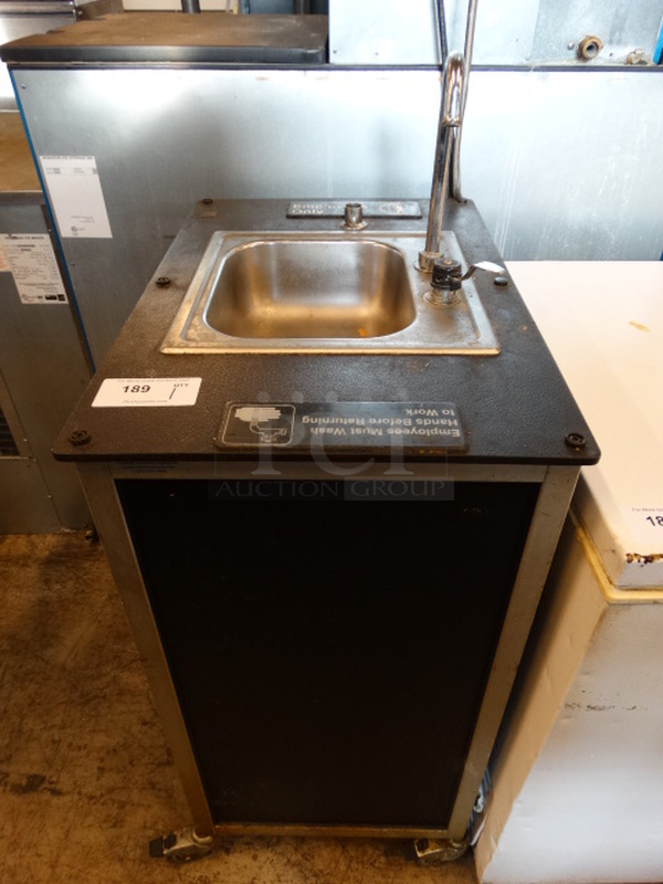 Portable Single Bay Sink w/ Faucet on Commercial Casters. 20x29x48