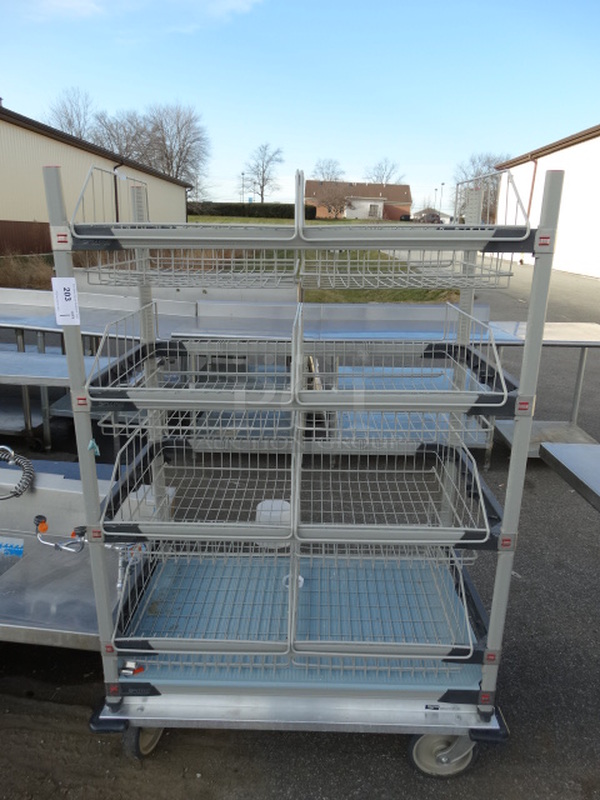 Metro Max 4 Tier Shelving Unit w/ 2 Baskets Per Shelving Tier on Commercial Casters. 45x28x65
