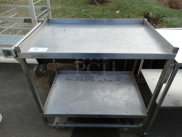Stainless Steel 2 Tier Cart on Commercial Casters. 37x21x37.5