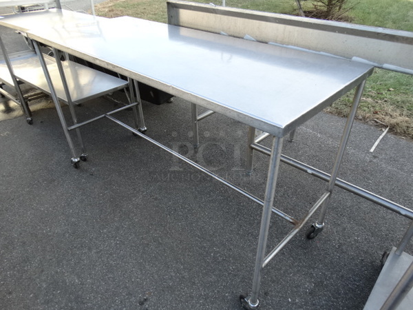 Stainless Steel Table on Commercial Casters. 60x24x36