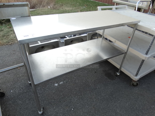Stainless Steel Table w/ Undershelf on Commercial Casters. 48x20x35