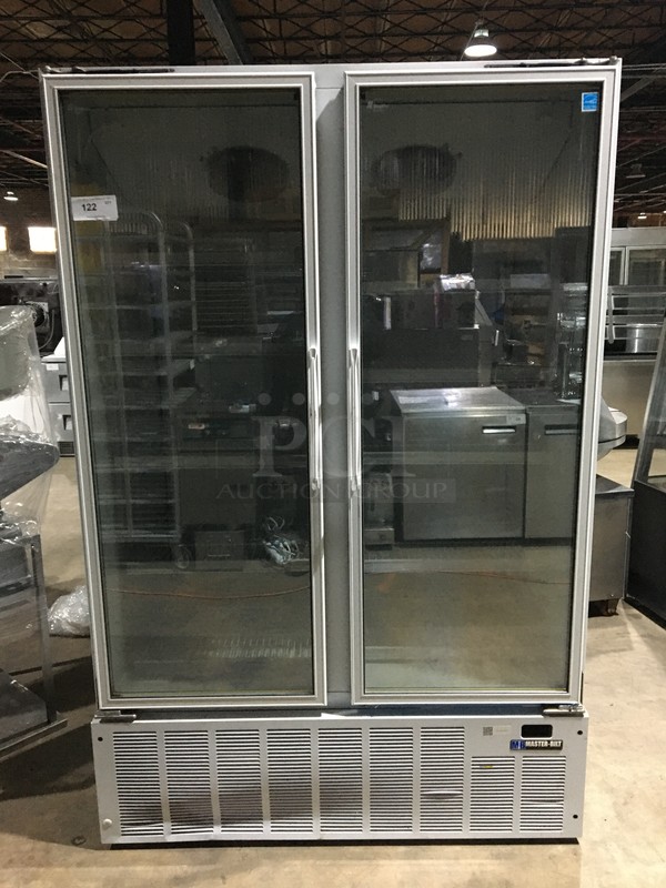 Master Bilt Commercial 2 Door Reach In Freezer Merchandiser! With Poly Coated Rack! Model BLG48HD Serial 170122PCC01! 115/208/230V 1Phase! 