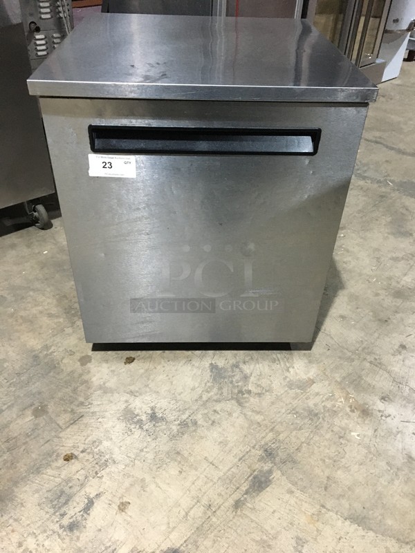Delfield Commercial Refrigerated Single Door Lowboy! With Poly Coated Racks! All Stainless Steel! Model 406STAR2 Serial 0711152000889! 115V 1Phase!