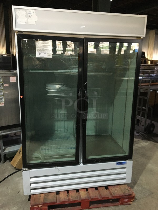 New! Scrath-N-Dent!  Norlake Commercial 2 Door Reach In Freezer Merchandiser! With Poly Coated Racks! Model NLGFP48HGW Serial 254205JHH02! 115V 1Phase!