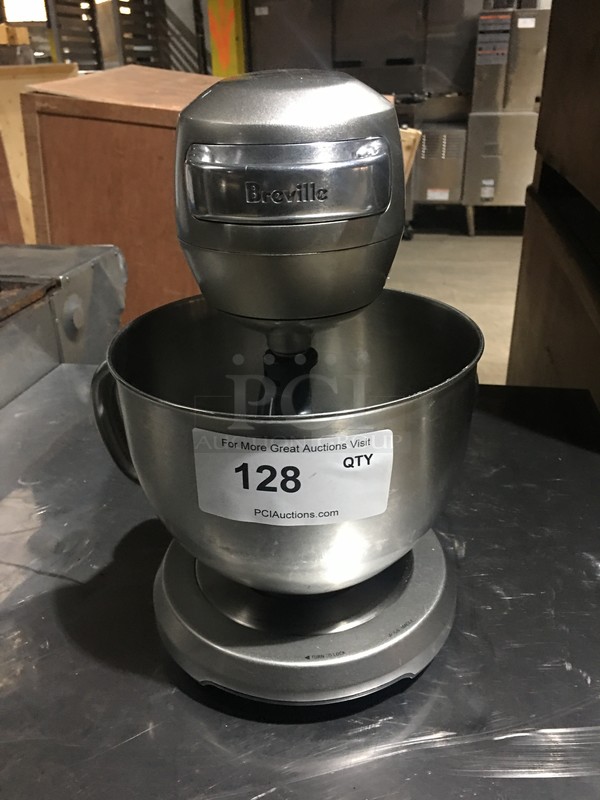 New! Out Of The Box! Was A Display Piece! Breville Countertop 5 Quart Mixer! With Dough Paddle Attachment! All Stainless Steel! Model BEM800XL! 120V! Works Great!