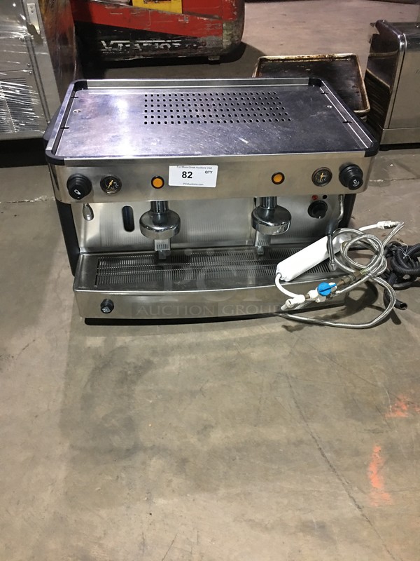 Lanna Commercial Countertop Dual Espresso Machine! With Steam Wand! With Drip Tray! All Stainless Steel! Model 2GR Serial A1146! 220V!