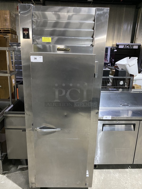Traulsen Commercial Single Door Reach In Freezer! With Poly Coated Racks! All Stainless Steel! Model RL132WZCF03 Serial T63179H07! 115V 1Phase! On Commercial Casters!