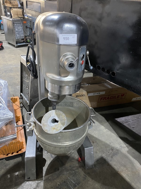 NICE! Hobart Commercial Floor Style 60 Quart Planetary Mixer! With Bowl! All Stainless Steel Body! Model H600 Serial 11121027! 208V 3Phase! Working When Removed!