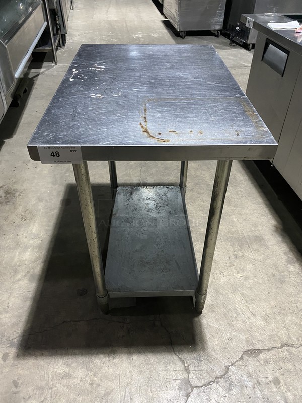 All Stainless Steel Work/Prep Table! With Underneath Storage Space! On Legs!