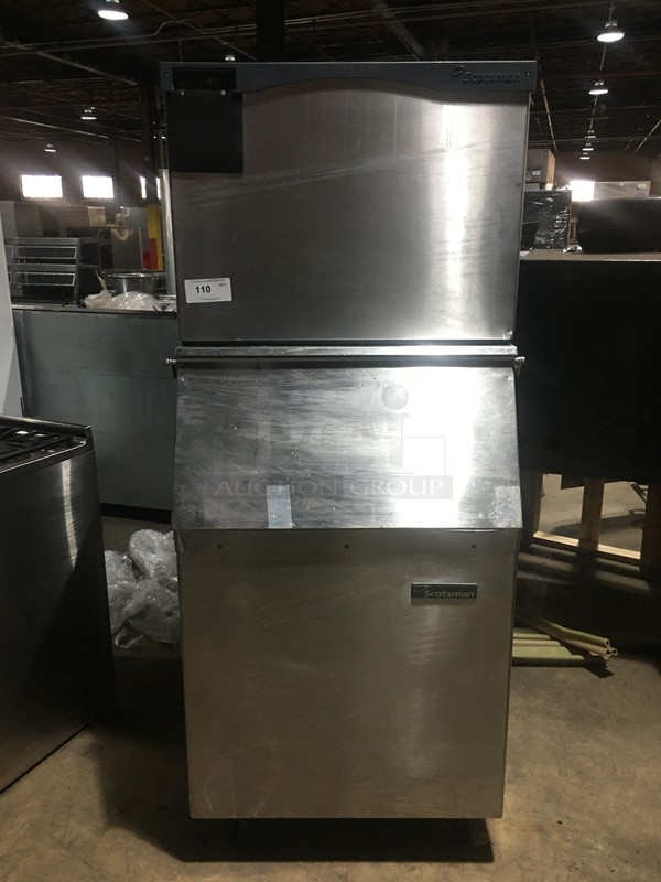 Scotsman Commercial Ice Making Machine! On Ice Bin! All Stainless Steel! Model C0630SA32A Serial 08091320011644! 208/230V 1Phase! On Legs! 2 X Your Bid! Makes One Unit!