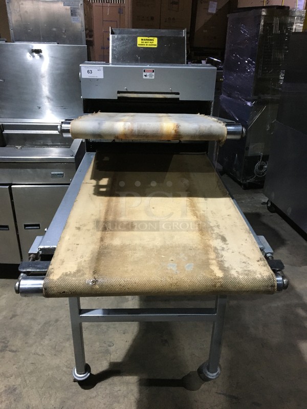 Commercial Floor Style Heavy Duty Reversible Dough Sheeter! All Stainless Steel! On Commercial Casters!