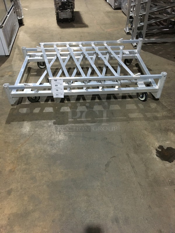 Stainless Steel Foldable Pan Transport Rack! On Commercial Casters!