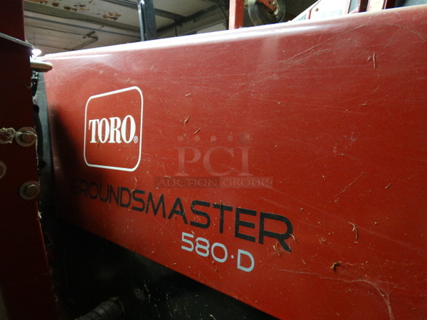 FANTASTIC! Toro Model 30581 580-D Groundsmaster Metal Commercial 4WD Rotary Riding Lawn Mower. Unit Was Working When Parked. 96x168x84 - Image 10 of 12