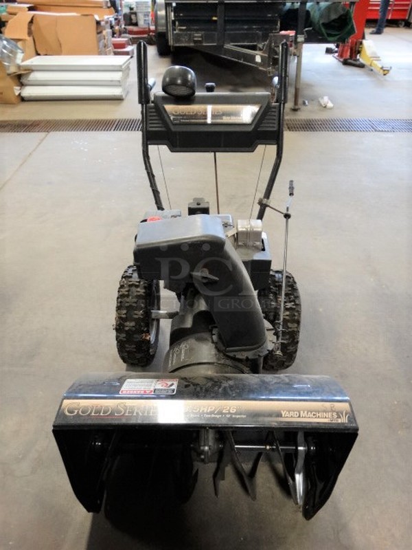 GREAT! MTD Lawn Machines Model 31AE6COF022 Gold Series Metal Electric Start Snow Thrower w/ 12" Impeller. Unit Was Working When Parked. 26x54x43 - Image 1 of 12