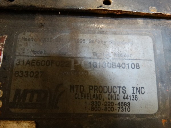 GREAT! MTD Lawn Machines Model 31AE6COF022 Gold Series Metal Electric Start Snow Thrower w/ 12" Impeller. Unit Was Working When Parked. 26x54x43 - Image 7 of 12