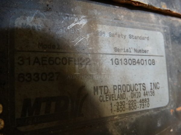 GREAT! MTD Lawn Machines Model 31AE6COF022 Gold Series Metal Electric Start Snow Thrower w/ 12" Impeller. Unit Was Working When Parked. 26x54x43 - Image 8 of 12
