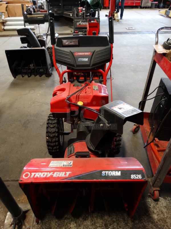 GREAT! Troy-Bilt Storm 8526 Model 31AE6S73063 AWD Electric Start Metal Snow Thrower. Unit Was Working When Parked. 26x59x42 - Image 1 of 11