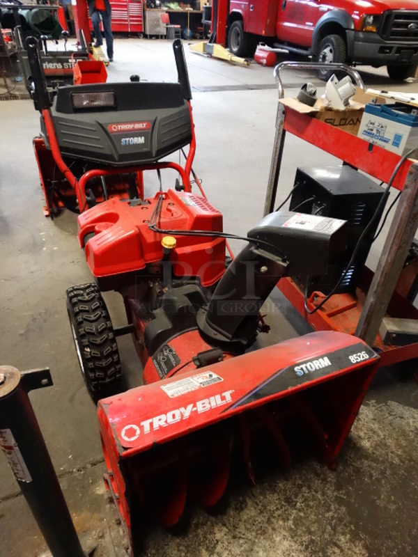 GREAT! Troy-Bilt Storm 8526 Model 31AE6S73063 AWD Electric Start Metal Snow Thrower. Unit Was Working When Parked. 26x59x42 - Image 3 of 11