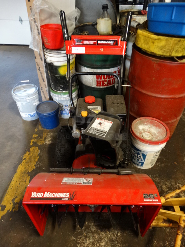 GREAT! MTD Lawn Machines Model 31AS63EF729 Metal Snow Thrower. Unit Was Working When Parked. 26x54x46 - Image 1 of 11