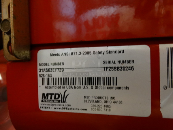 GREAT! MTD Lawn Machines Model 31AS63EF729 Metal Snow Thrower. Unit Was Working When Parked. 26x54x46 - Image 8 of 11
