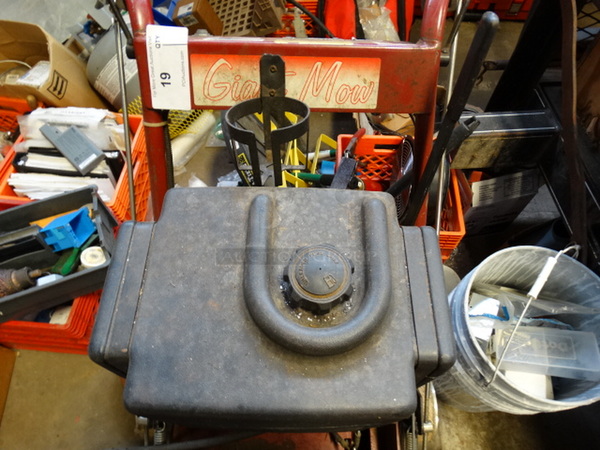 WOW! Giant-Vac Model 14815 Giant Mow Metal Commercial Zero Turn Riding Lawnmower. Unit Was Working When Parked. 57x79x40 - Image 5 of 12