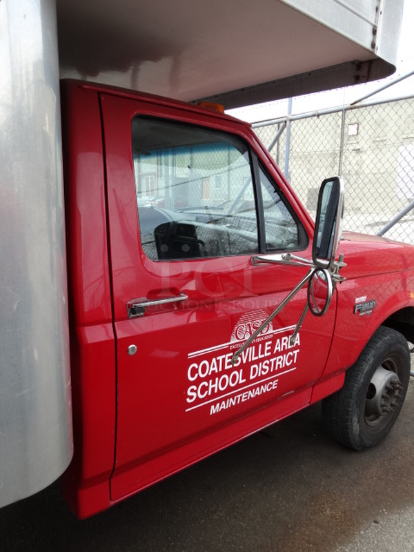 1996 Ford F Super Duty Power Stroke Diesel Truck w/ Morgan Dry Van Box Truck Attachment, Foldaway Steel Liftgate and Etrack Frame In Box. VIN 1FDLF47F1TEA68033. Comes w/ Clean Title. See Lots 28-29 For Additional Pictures! - Image 9 of 12
