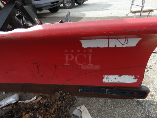Western Products Red Metal 8' Snow Plow w/ Black Metal Frame and Headlights. Plow Was In Working Condition Last Winter. 96x53x48 - Image 9 of 11
