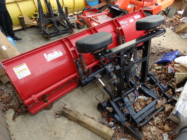 Western Products Pro Plus Red Metal 8' Snow Plow w/ Black Metal Frame and Headlights. Plow Was In Working Condition Last Winter. 103x60x52 - Image 7 of 11
