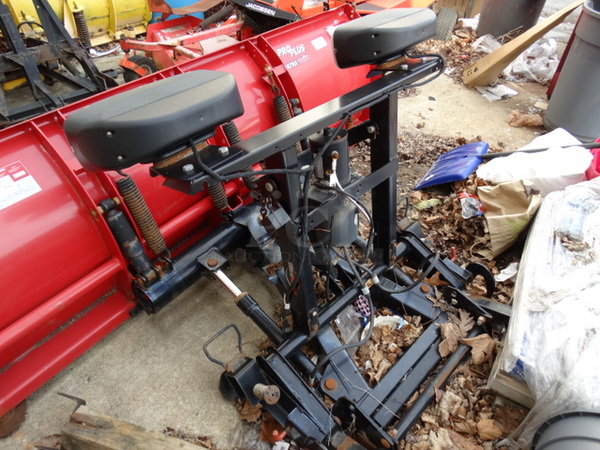 Western Products Pro Plus Red Metal 8' Snow Plow w/ Black Metal Frame and Headlights. Plow Was In Working Condition Last Winter. 103x60x52 - Image 8 of 11