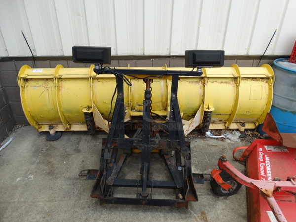 Minute Mount Yellow Metal 8' Snow Plow w/ Black Metal Frame and Headlights. Plow Was In Working Condition Last Winter. 108x55x48 - Image 2 of 9