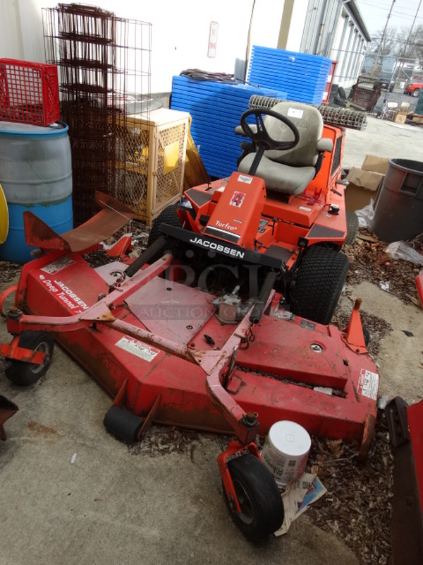 ExMark Jacobsen Turfcat T428D Deep Tunnel 72 Red Metal Commercial Riding Lawnmower. 78x126x48 - Image 2 of 12