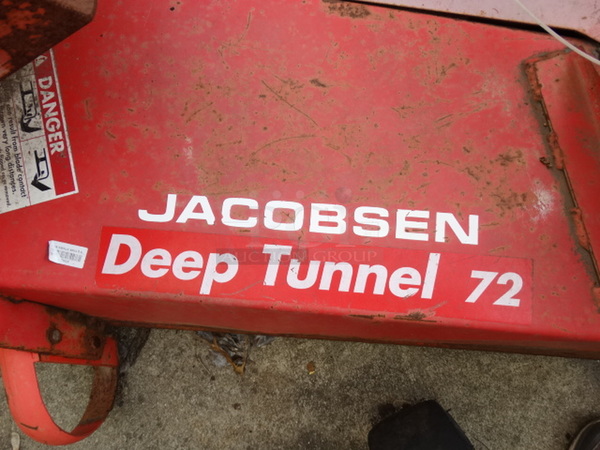 ExMark Jacobsen Turfcat T428D Deep Tunnel 72 Red Metal Commercial Riding Lawnmower. 78x126x48 - Image 6 of 12