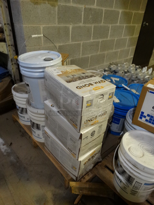 ALL ONE MONEY! PALLET LOT of Various Items Including Gym Bond Water Based Urethane Bonding Agent and Granite Hard Surface Sealer & Finish! Pallet: 48x40x28 - Image 2 of 6