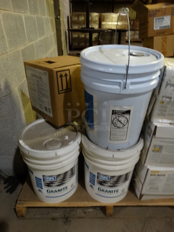 ALL ONE MONEY! PALLET LOT of Various Items Including Gym Bond Water Based Urethane Bonding Agent and Granite Hard Surface Sealer & Finish! Pallet: 48x40x28 - Image 5 of 6