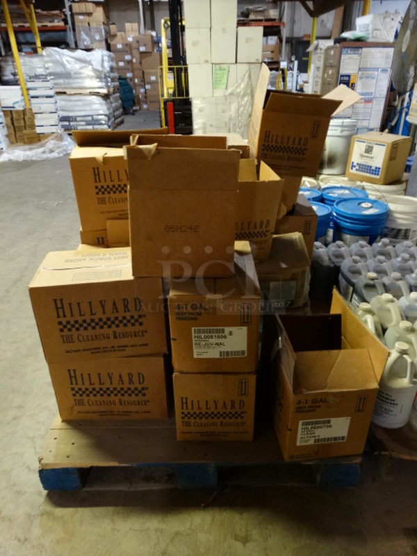 ALL ONE MONEY! PALLET LOT of Various Items Including Hillyard Super Shine AII and Vanguard Disinfectant Spray! Pallet: 40x38x36 - Image 3 of 7