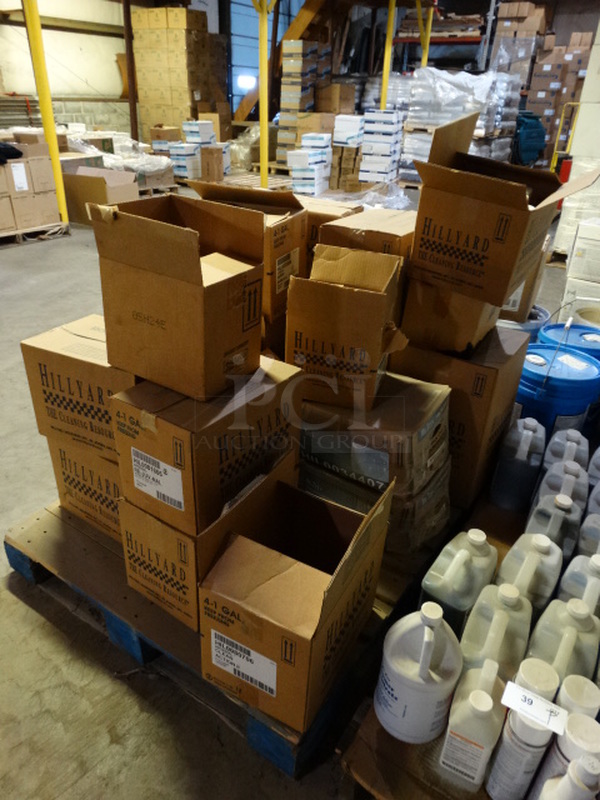 ALL ONE MONEY! PALLET LOT of Various Items Including Hillyard Super Shine AII and Vanguard Disinfectant Spray! Pallet: 40x38x36 - Image 4 of 7