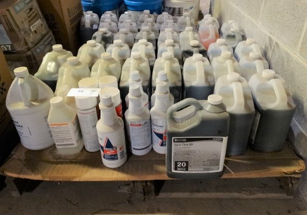 ALL ONE MONEY! PALLET LOT of Various Items Including Hillyard Spray Clean HD Ultra Tough Spray and Wipe Cleaner! Pallet: 42x38x12 - Image 1 of 7
