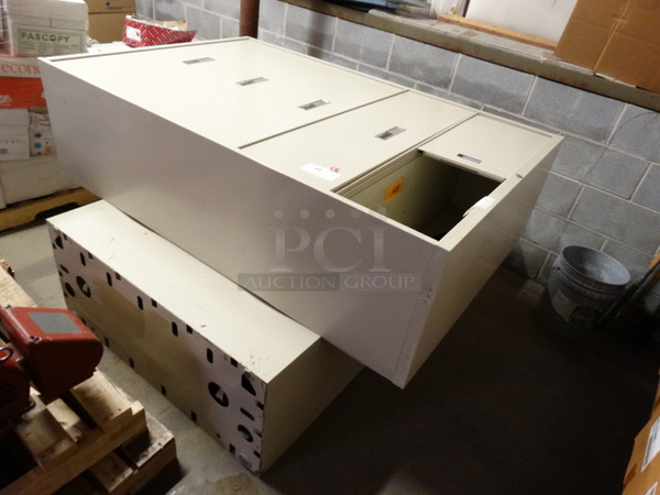 2 Metal Filing Cabinets. 42x18x65. 2 Times Your Bid! - Image 2 of 4