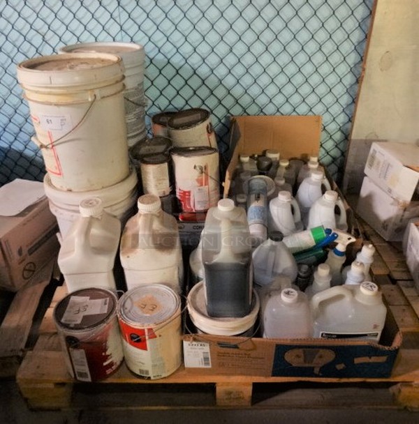 ALL ONE MONEY! PALLET LOT of Various Items Including Cafco Bond Seal and Tack It! Pallet: 43x38x30 - Image 1 of 7