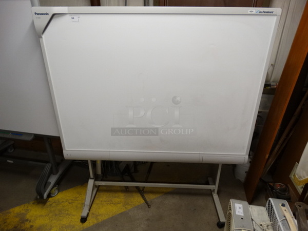 Panasonic Model UB-T780BP Interactive Whiteboard on Commercial Casters. 69x27x74