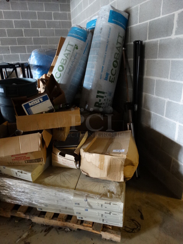 ALL ONE MONEY! Lot of 3 Pallets of Various Items Including Computer Towers and R11 Insulation! - Image 1 of 7