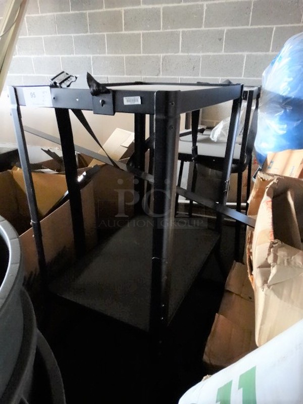 2 Black Metal 3 Tier AV Carts. 30x21x56. 2 Times Your Bid!