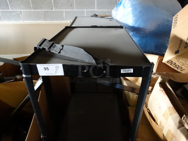 2 Black Metal 3 Tier AV Carts. 30x21x56. 2 Times Your Bid! - Image 2 of 3