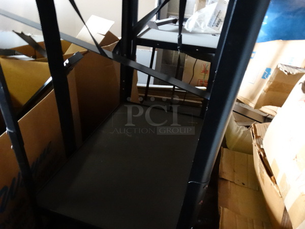 2 Black Metal 3 Tier AV Carts. 30x21x56. 2 Times Your Bid! - Image 3 of 3