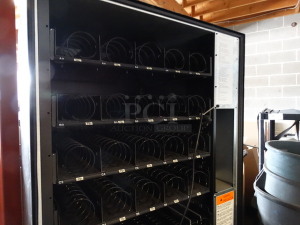 Black Metal Commercial Snack Vending Machine. Missing Front Pane of Glass. 39x28x73 - Image 3 of 5
