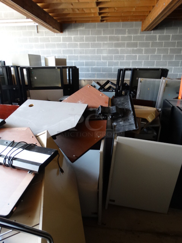 ALL ONE MONEY! MEGA LOT of Various Desk Pieces, Modular Pieces, Etc! - Image 1 of 8