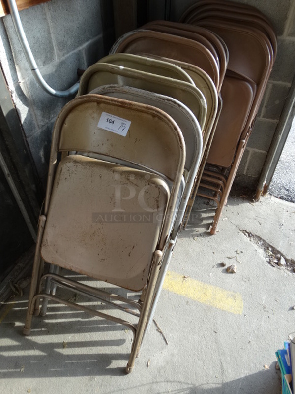 ALL ONE MONEY! Lot of 17 Metal Folding Chairs! 18x17x40 - Image 1 of 5