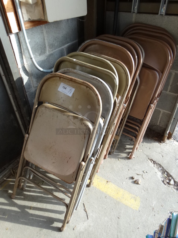 ALL ONE MONEY! Lot of 17 Metal Folding Chairs! 18x17x40 - Image 3 of 5