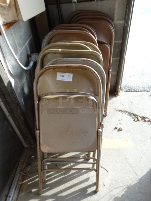 ALL ONE MONEY! Lot of 17 Metal Folding Chairs! 18x17x40 - Image 4 of 5
